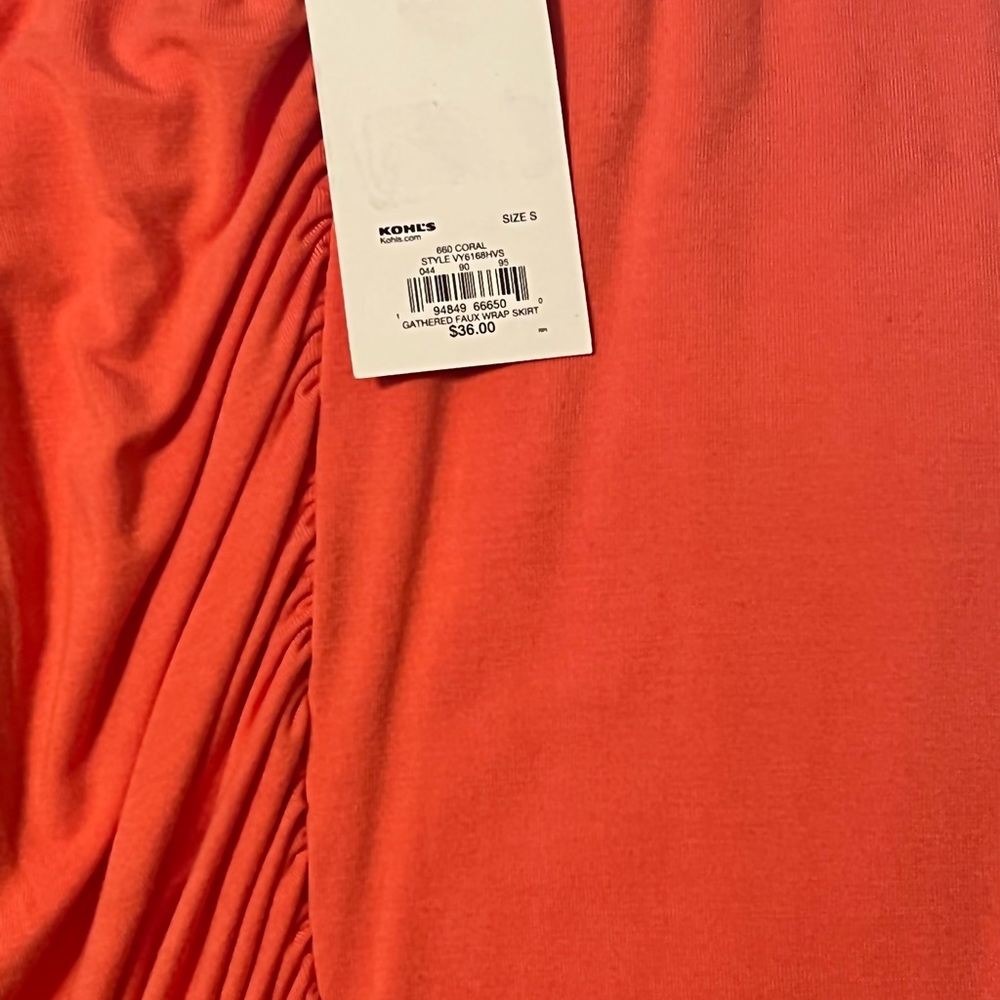 Strapless Coral Top w/Gathered Accent NWT - Picture 5 of 6